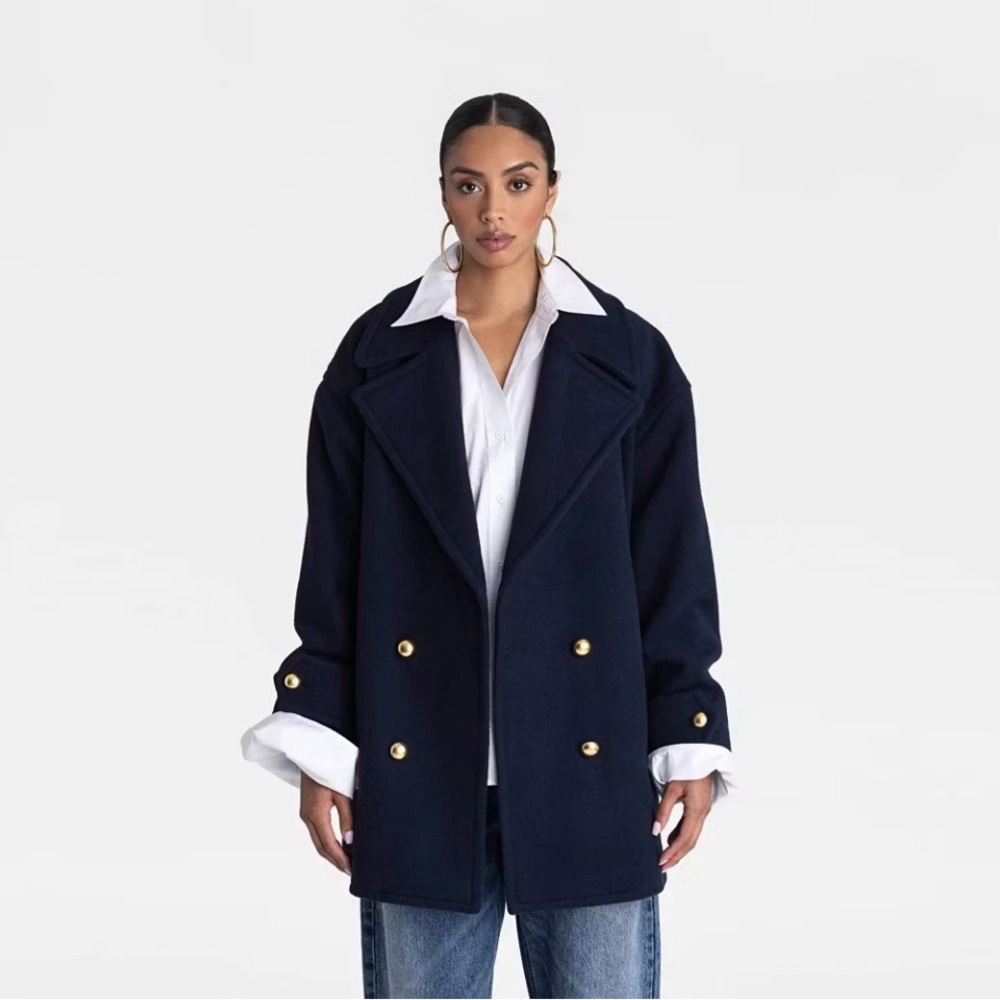 KBB by KAHLANA Elegant Navy Women's The Pea Coat